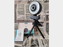 Agptek webcam 1080p con luce ad anello 3 colori